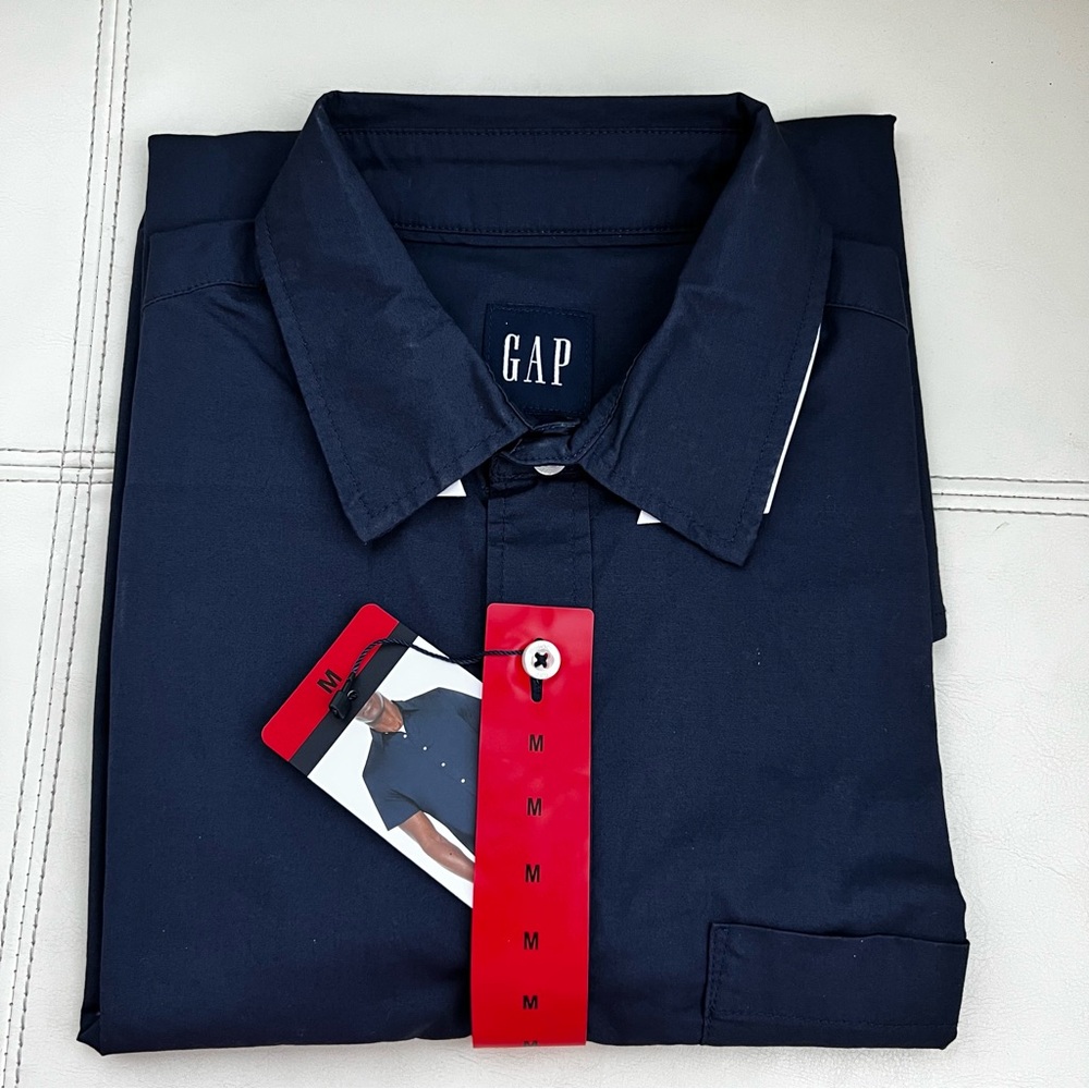 GAP Men's Poplin Short Sleeve Shirt, M - Picture 5 of 5